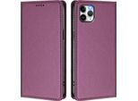 Custodia In Pelle Per Iphone 11 Pro Max, Custodia Magnetica In Finto Cuoio Flip Con Supporto Viola