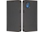 Custodia In Pelle Per Nokia C02, Flip Case Magnetico In Finto Cuoio Con Supporto Nero