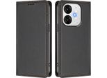Custodia Per Telefono Cellulare Per Itel A80, Flip Cover In Finto Cuoio Antiurto Custodia Magnetica Con Supporto Nero