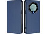 Custodia In Pelle Per Honor X9A/Magic5 Lite, Flip Case Magnetico In Finto Cuoio Con Supporto Blu Scuro