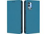 Custodia In Pelle Per Oneplus 8T /Oneplus 9R, Flip Case Magnetico In Finto Cuoio Con Supporto Lake Blu