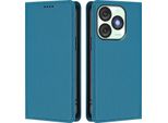 Custodia In Pelle Per Itel A50, Custodia Flip Magnetica In Finto Cuoio Con Supporto Lake Blu