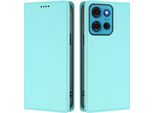Custodia In Pelle Per Motorola Moto G75 5G, Custodia Flip Magnetica In Finto Cuoio Con Supporto Verde Menta