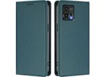 Custodia Per Cellulare Per Motorola Moto G72, Flip Cover In Finto Cuoio Antiurto Magnetica Con Supporto Verde