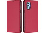 Custodia In Pelle Per Oneplus 8T /Oneplus 9R, Flip Case Magnetico In Finto Cuoio Con Supporto Rosso