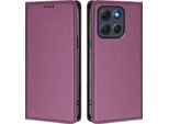 Custodia Per Motorola Moto G86 Power, Flip Cover In Finto Cuoio Antiurto Magnetica Con Supporto Viola