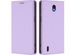 Custodia In Pelle Per Nokia C01 Plus/Nokia C1 2Nd Edition, Custodia Flip Magnetica In Finto Cuoio Con Supporto Viola Chiaro