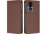 Custodia Per Telefono Cellulare Per Honor 80, Flip Cover In Finto Cuoio Antiurto Magnetica Con Supporto Marrone