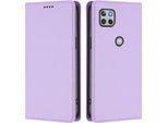 Custodia Per Motorola Moto G 5G 2020, Custodia Magnetica Antiurto Con Supporto In Finto Cuoio Flip Cover Viola