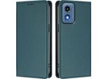 Custodia In Pelle Per Motorola Moto G 5G 2024, Custodia Flip Magnetica In Finto Cuoio Con Supporto Verde