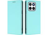 Custodia In Pelle Per Honor X8C, Flip Case Magnetico In Finto Cuoio Con Supporto Verde Menta