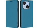 Custodia Per Cellulare Per Itel A50C, Flip Cover In Finto Cuoio Antiurto Magnetica Con Supporto Blu