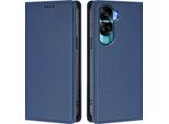 Custodia In Pelle Per Honor 90 Lite, Flip Case Magnetico In Finto Cuoio Con Supporto Blu Scuro