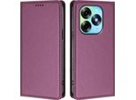 Custodia Per Telefono Cellulare Per Itel S23+, Custodia Magnetica Antiurto In Finto Cuoio Flip Cover Con Supporto Viola