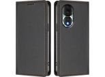 Custodia Per Telefono Cellulare Per Honor 80, Flip Cover In Finto Cuoio Antiurto Magnetica Con Supporto Nero