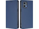 Custodia Per Motorola Moto G 5G 2023, Flip Cover In Finto Cuoio Antiurto Magnetica Con Supporto Blu Scuro