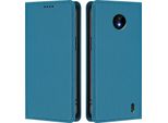 Custodia In Pelle Per Nokia C10 / Nokia C20, Custodia Flip Magnetica In Finto Cuoio Con Supporto Lake Blu