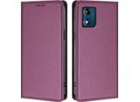 Custodia In Pelle Per Motorola Moto E13, Custodia Flip Magnetica In Finto Cuoio Con Supporto Viola