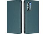 Custodia Per Motorola Moto G Stylus 2022 5G, Flip Cover In Finto Cuoio Antiurto Magnetica Con Supporto Verde