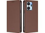 Custodia Per Telefono Cellulare Per Honor X7A, Flip Cover In Finto Cuoio Antiurto Magnetica Con Supporto Marrone