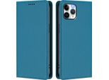 Custodia Per Iphone 11 Pro, Flip Cover In Finto Cuoio Antiurto E Magnetica Con Supporto Blu