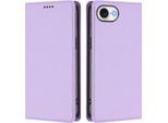 Custodia In Pelle Per Iphone 16E, Flip Case Magnetico In Finto Cuoio Con Supporto Viola Chiaro