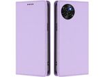 Custodia Per Cellulare Per Itel S23, Custodia Magnetica Antiurto Flip Cover In Finto Cuoio Con Supporto Viola