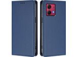 Custodia In Pelle Per Motorola Moto G84, Custodia Flip Magnetica In Finto Cuoio Con Supporto Blu Scuro
