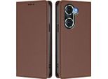 Custodia Per Telefono Cellulare Per Honor 60 Pro, Flip Cover In Finto Cuoio Antiurto Magnetica Con Supporto Marrone