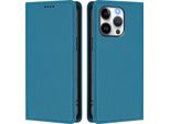 Custodia In Pelle Per Iphone 13 Pro, Custodia Flip Magnetica In Finto Cuoio Con Supporto Lake Blu