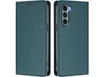 Custodia In Pelle Per Motorola Moto G200, Custodia Flip Magnetica In Finto Cuoio Con Supporto Verde