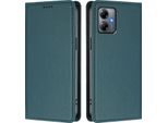 Custodia Per Motorola Moto G14, Flip Cover In Finto Cuoio Antiurto Magnetica Con Supporto Verde