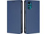 Custodia In Pelle Per Motorola Moto G22 / Moto E22S, Custodia Flip Magnetica In Finto Cuoio Con Supporto Blu Scuro