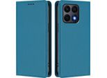 Custodia In Pelle Per Honor X8A, Flip Case Magnetico In Finto Cuoio Con Supporto Lake Blu
