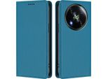 Custodia In Pelle Per Itel RS4, Custodia Magnetica In Finto Cuoio Flip Con Supporto Lake Blu