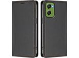 Custodia Per Motorola Moto G06, Flip Cover In Finto Cuoio Antiurto Magnetica Con Supporto Nero