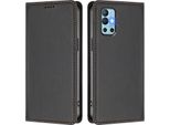 Custodia In Pelle Per Oneplus 8T /Oneplus 9R, Flip Case Magnetico In Finto Cuoio Con Supporto Nero