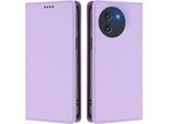 Custodia In Pelle Per Doogee Note 59 / Note 59 Pro, Custodia Magnetica In Finto Cuoio Con Supporto Viola Chiaro