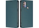 Custodia In Pelle Per Motorola Moto E20 / E30 / E40, Custodia Flip Magnetica In Finto Cuoio Con Supporto Verde