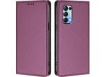 Custodia Per Oppo Find X3 Lite, Custodia Magnetica Antiurto Con Supporto In Finto Cuoio Flip Cover Viola