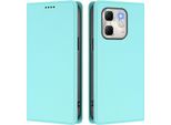 Custodia In Pelle Per Infinix Hot 50I /Smart 9 /Smart 9 Hd, Custodia Flip Magnetica In Finto Cuoio Con Supporto Verde Menta