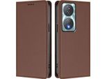 Custodia In Pelle Per Honor X7B 4G/X7B 5G/Honor 90 Smart, Custodia Flip Magnetica In Finto Cuoio Con Supporto Marrone