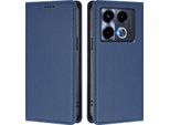 Custodia In Pelle Per Infinix Note 40 4G, Custodia Magnetica In Finto Cuoio Con Supporto Blu Scuro