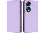 Custodia Per Telefono Cellulare Per Honor 70, Flip Cover In Finto Cuoio Antiurto Magnetica Con Supporto Viola