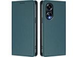 Custodia Per Oppo A98 / Oppo A1 5G, Flip Cover In Finto Cuoio Antiurto Magnetica Con Supporto Verde