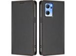 Custodia In Pelle Per Oppo Find X5 Lite, Flip Case Magnetico In Finto Cuoio Con Supporto Nero