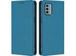 Custodia In Pelle Per Nokia G22, Custodia Flip Magnetica In Finto Cuoio Con Supporto Lake Blu