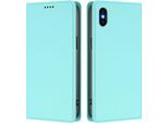 Custodia Per Iphone Xs Max, Custodia In Finto Cuoio Flip Case Antiurto Magnetica Con Supporto Turchese