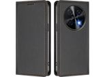 Custodia In Pelle Per Huawei Nova 12I /Nova 13I, Custodia Magnetica In Finto Cuoio Flip Con Supporto Nero
