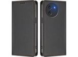 Custodia In Pelle Per Doogee Note 59 / Note 59 Pro, Custodia Flip Magnetica In Finto Cuoio Con Supporto Nero
